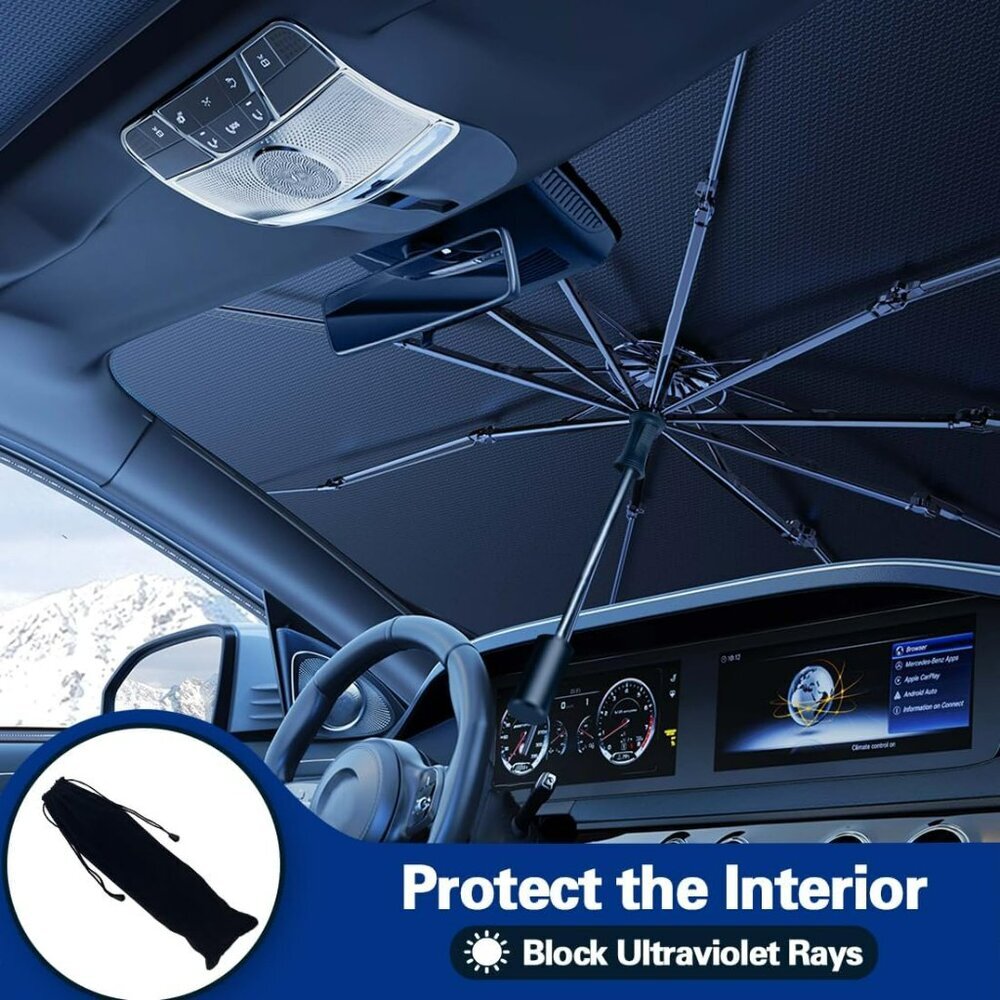 2025 Windshield Sun Shade Umbrella, Foldable Car Umbrella Sunshade with UV Block - Picture 3 of 7